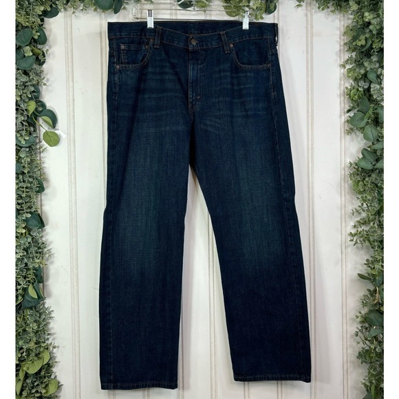 Levi's 569 Mens W36 L30 Loose Straight Fit Dark Wash Denim Jeans Casual - Picture 1 of 7